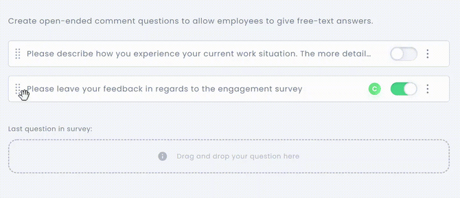 add open ended question