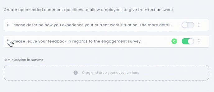add open ended question