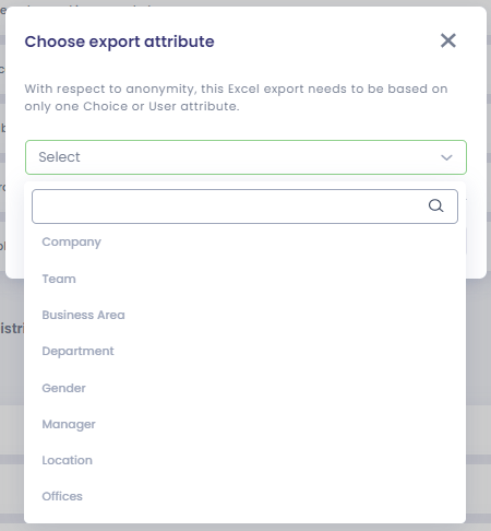 Choose export attribute