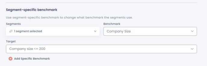 Segment specific benchmark