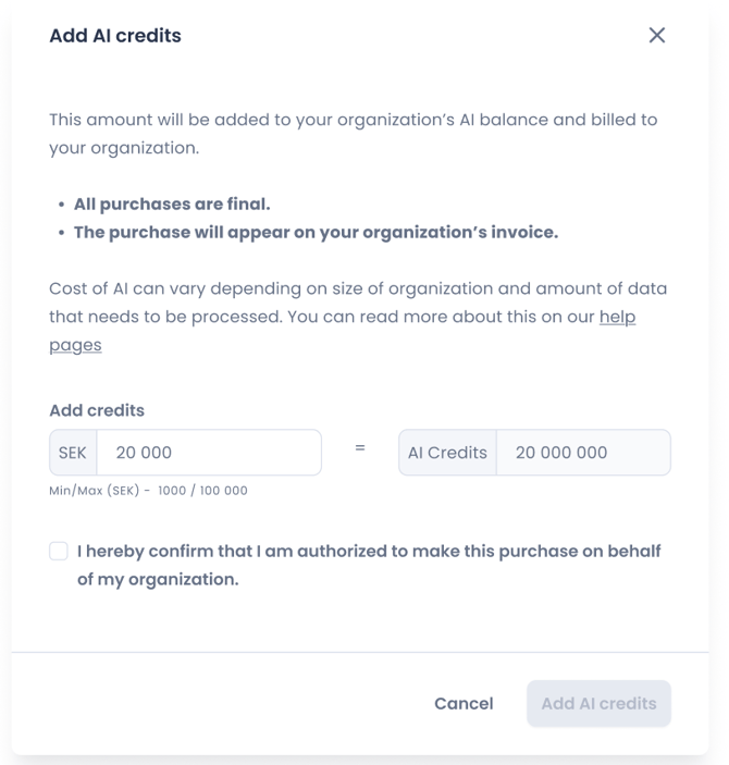 Eletive_AI-features_AI-Credits_Add-AI-Credits